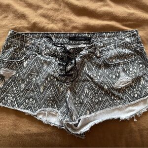 Billabong Aztec Patterned Black and White Women's Shorts
